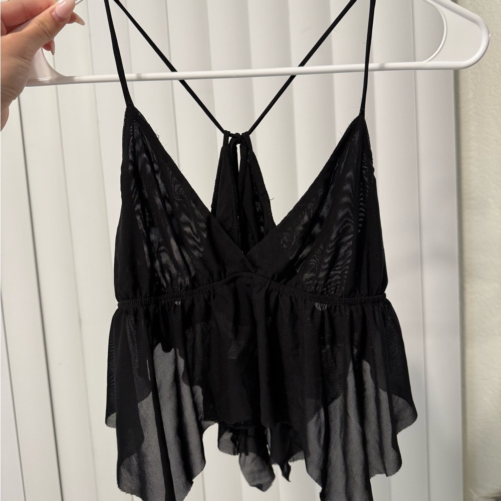 Urban Outfitters Black Mesh Top